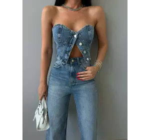 Жіночий джинсовий топ-корсет 157 Жіночий джинсовий топ-корсет 157